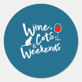Wine Cats And Weekends  ラウンドシール (正面)