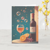 Wine Cellar Birthday Shine カード (黄色い花)