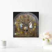 Wine Cellar Clock ~ Man Cave ~ In Vino Veritas ~ スクエア壁時計 (ホーム)