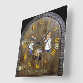 Wine Cellar Clock ~ Man Cave ~ In Vino Veritas ~ スクエア壁時計 (傾斜)