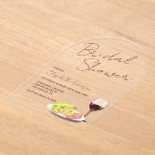 Wine & Charcuterie Bridal Shower アクリル招待状 (レイダウン)