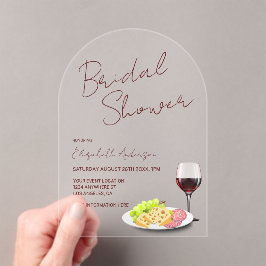 Wine & Charcuterie Bridal Shower アクリル招待状