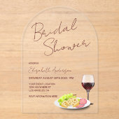 Wine & Charcuterie Bridal Shower アクリル招待状 (正面)