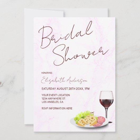 Wine & Charcuterie Bridal Shower 招待状 (正面)