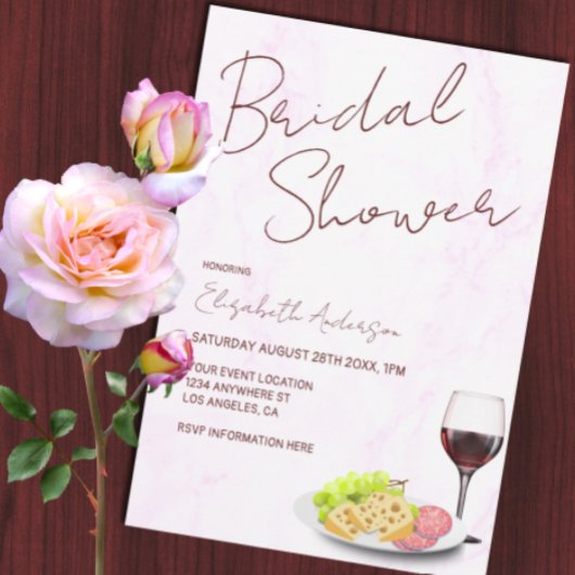 Wine & Charcuterie Bridal Shower 招待状