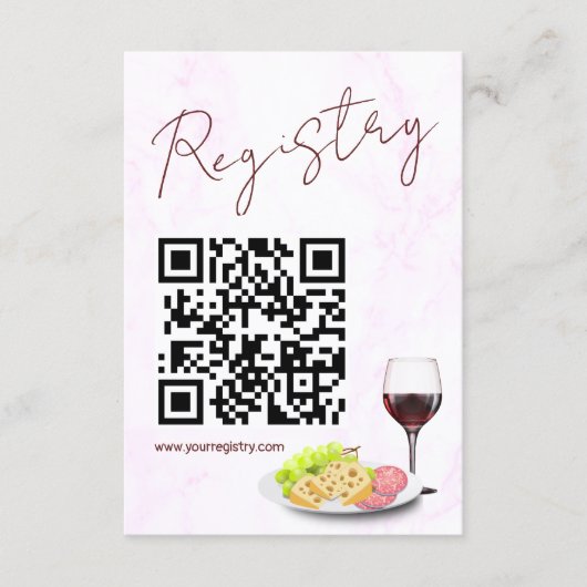 Wine & Charcuterie Bridal Shower Registry エンクロージャーカード (正面)
