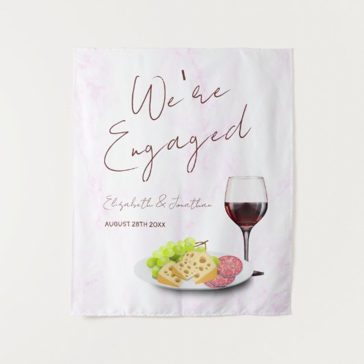 Wine & Charcuterie Engagement Party タペストリー (正面)