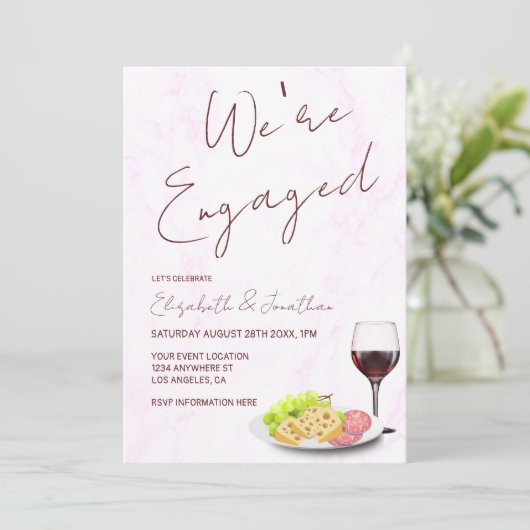 Wine & Charcuterie Engagement Party 招待状 (スタンド正面)