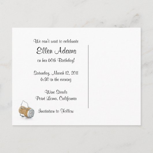 Wine_Cheese日付を保存! 案内ポストカード (裏面)