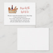 Wine & Cheese Recipe Request for Bridal Shower エンクロージャーカード (正面/裏面)