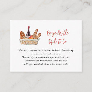 Wine & Cheese Recipe Request for Bridal Shower エンクロージャーカード