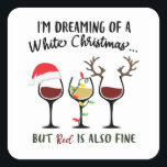 Wine Christmas スクエアシール<br><div class="desc">Wine Christmas Square Sticker</div>