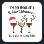 Wine Christmas スクエアシール<br><div class="desc">Wine Christmas Square Sticker</div>