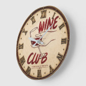 Wine Club Rustic Vineyard Kitchen Home Bar ラージ壁時計 (傾斜)