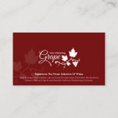 Wine Company, Grape wine suppliers, Wine 名刺 (裏面)