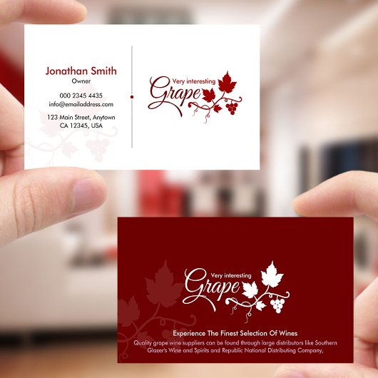 Wine Company, Grape wine suppliers, Wine 名刺