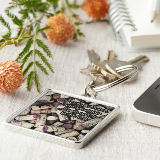 Wine Corks Quote key chain キーホルダー (側面)