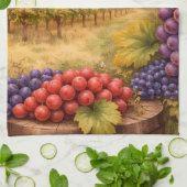 Wine Country Harvest Grapes Tea Towel – Vineyard  キッチンタオル (折り畳み)