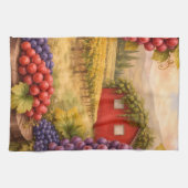 Wine Country Harvest Grapes Tea Towel – Vineyard  キッチンタオル (横)