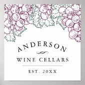 Wine Country | Personalized Home Wine Cellar Print ポスター (正面)