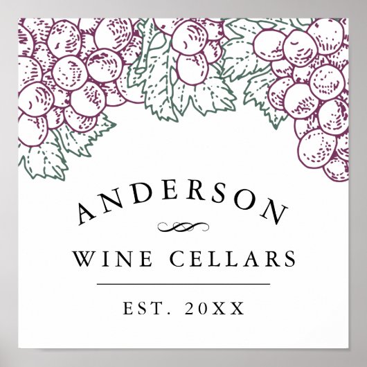 Wine Country | Personalized Home Wine Cellar Print ポスター (正面)