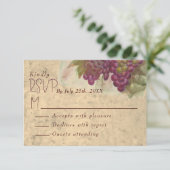 Wine Country Wedding Rustic Elegant RSVP Card (スタンド正面)