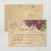 Wine Country Wedding Rustic Elegant RSVP Card (正面/裏面)