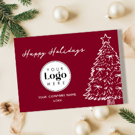 Wine Custom Logo Christmas Business Thank You Card シーズンカード