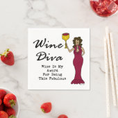 Wine Diva 「ワインは素晴らしいことで私の賞である」 スタンダードカクテルナプキン (インサイチュ)