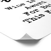 Wine Diva 「ワインは素晴らしいことで私の賞である」 ポスター (角)