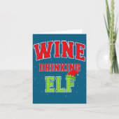 Wine Drinking Elf Christmas Family Matching Group  カード (正面)