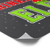 Wine Drinking Elf Christmas Family Matching Group  ポスター (角)