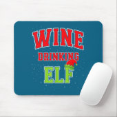Wine Drinking Elf Christmas Family Matching Group  マウスパッド (マウス)