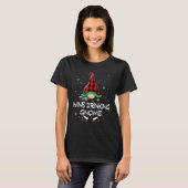 Wine Drinking Gnome Red Buffalo Plaid Christmas Pa Tシャツ (正面フル)