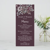 Wine, Dusty Purple, Dark Teal Wedding | メニュー (スタンド正面)