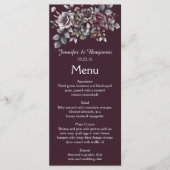 Wine, Dusty Purple, Dark Teal Wedding | メニュー (正面)