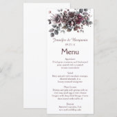 Wine, Dusty Purple, Dark Teal Wedding | メニュー (正面/裏面)