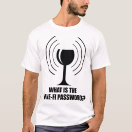 Wine-FiパスワードワおもしろいイングラスWiFi波 Tシャツ