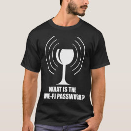 Wine-FiパスワードワおもしろいイングラスWiFi波 Tシャツ