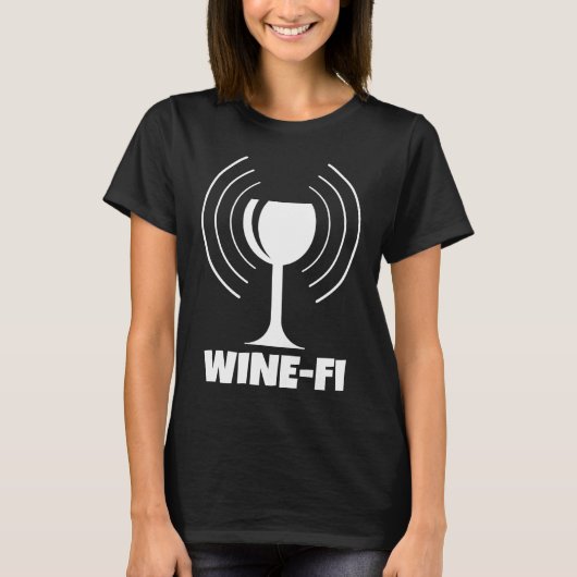 Wine-FiユーモアWiFi波 Tシャツ (正面)