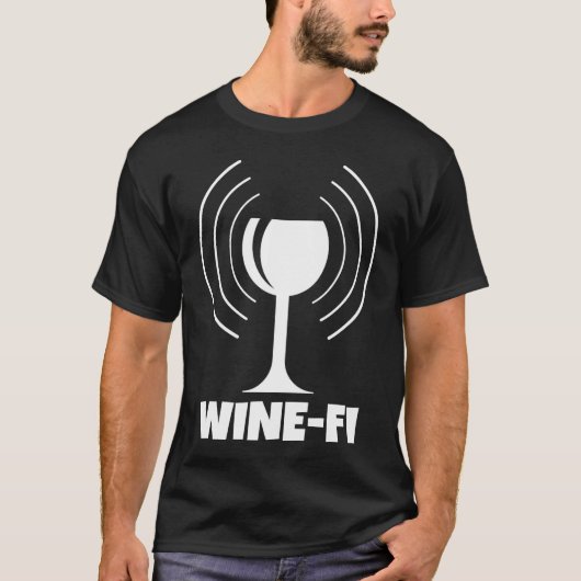 Wine-FiユーモアWiFi波 Tシャツ (正面)