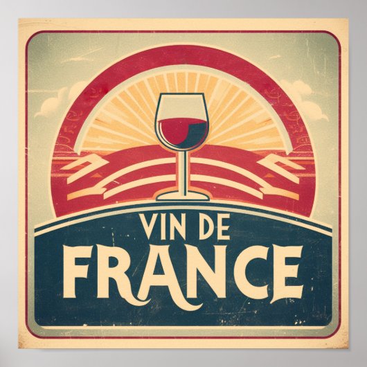 wine, France, french, vintage, red wine ポスター (正面)