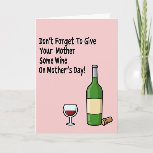 Wine Gift Mothers Day Card カード (正面)