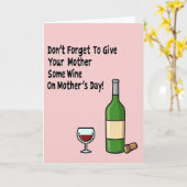 Wine Gift Mothers Day Card カード (黄色い花)