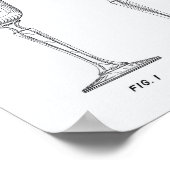 Wine Glass 1986 Patent Art White Paper ポスター (角)