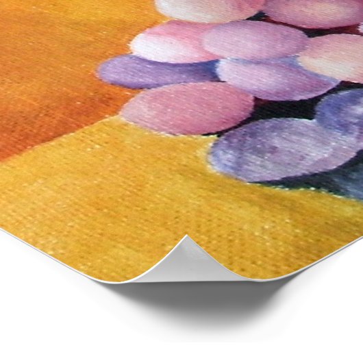 Wine Glass and Grapes ポスター (角)