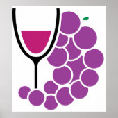 Wine Glass And Grapes ポスター (正面)