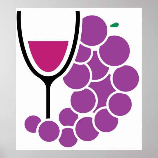 Wine Glass And Grapes ポスター (正面)