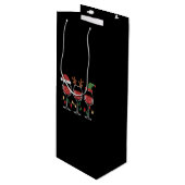 Wine Glass Christmas Lights Xmas Holiday Drinking ワインギフトバッグ (正面アングル)