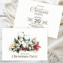 Wine Glass Christmas Party 招待状